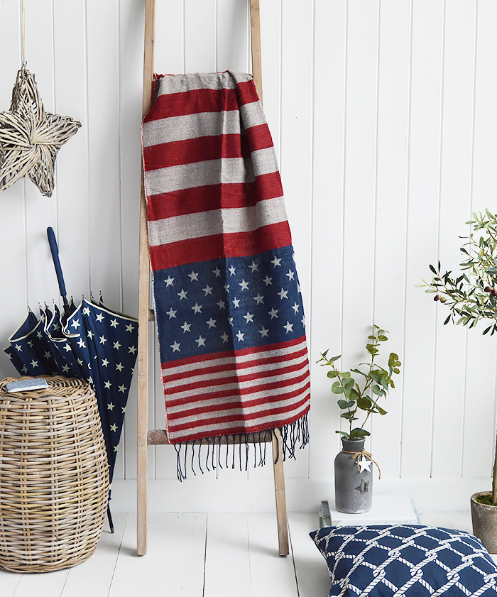 The White Lighthouse Furniture new England Lifestyle for Country and Coastal Living - stars and stripe scarf