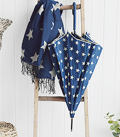 The White Lighthouse Furniture new England Lifestyle for Country and Coastal Living - navy star umbrella