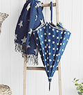 The White Lighthouse Furniture new England Lifestyle for Country and Coastal Living - navy star umbrella