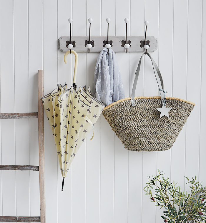 Cream and Grey Star Umbrella and Grey Star Shopper from The White Lighthouse New England Country Coastal White and Nordic furniture