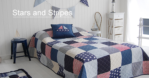 Stars and Stripes boys bedroom in American Coastal Style