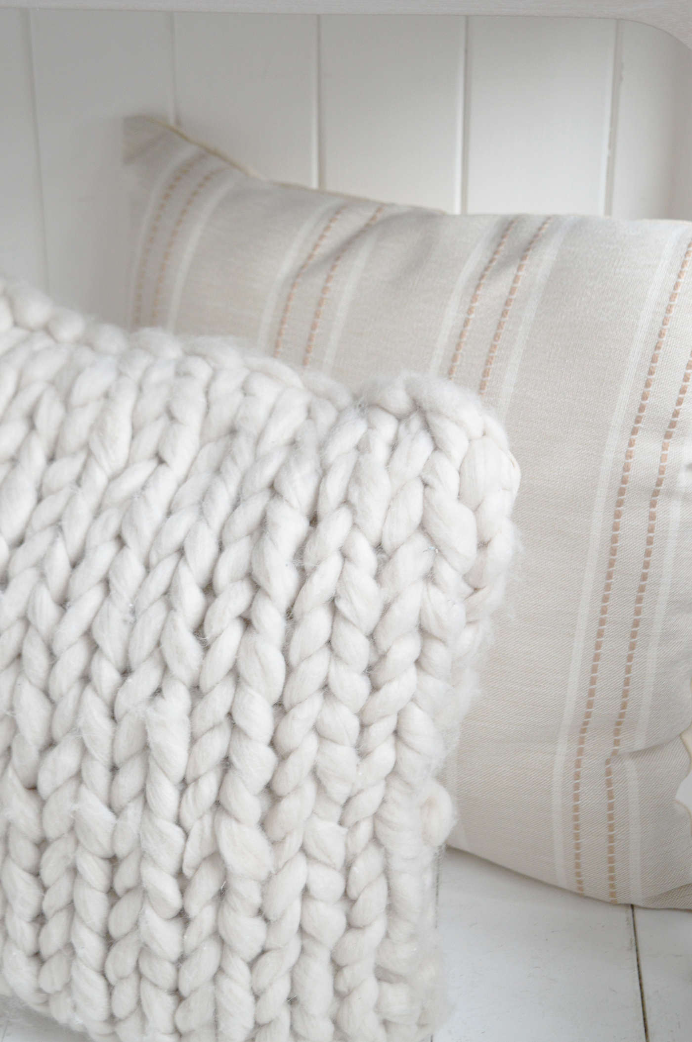 White panelling is a signature feature of Hamptons inspired interiors.