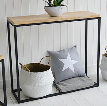 The Brooklyn Narrow Slim 28cm Console Sofa Table for Hall furniture and living room interiors