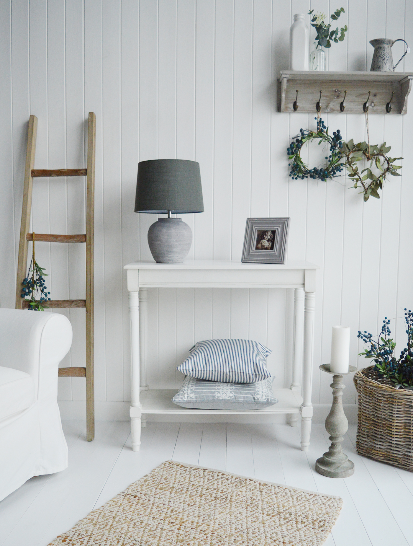 Plymouth Grey Narrow Hall Console Table With A Shelf atelieryuwa.ciao.jp