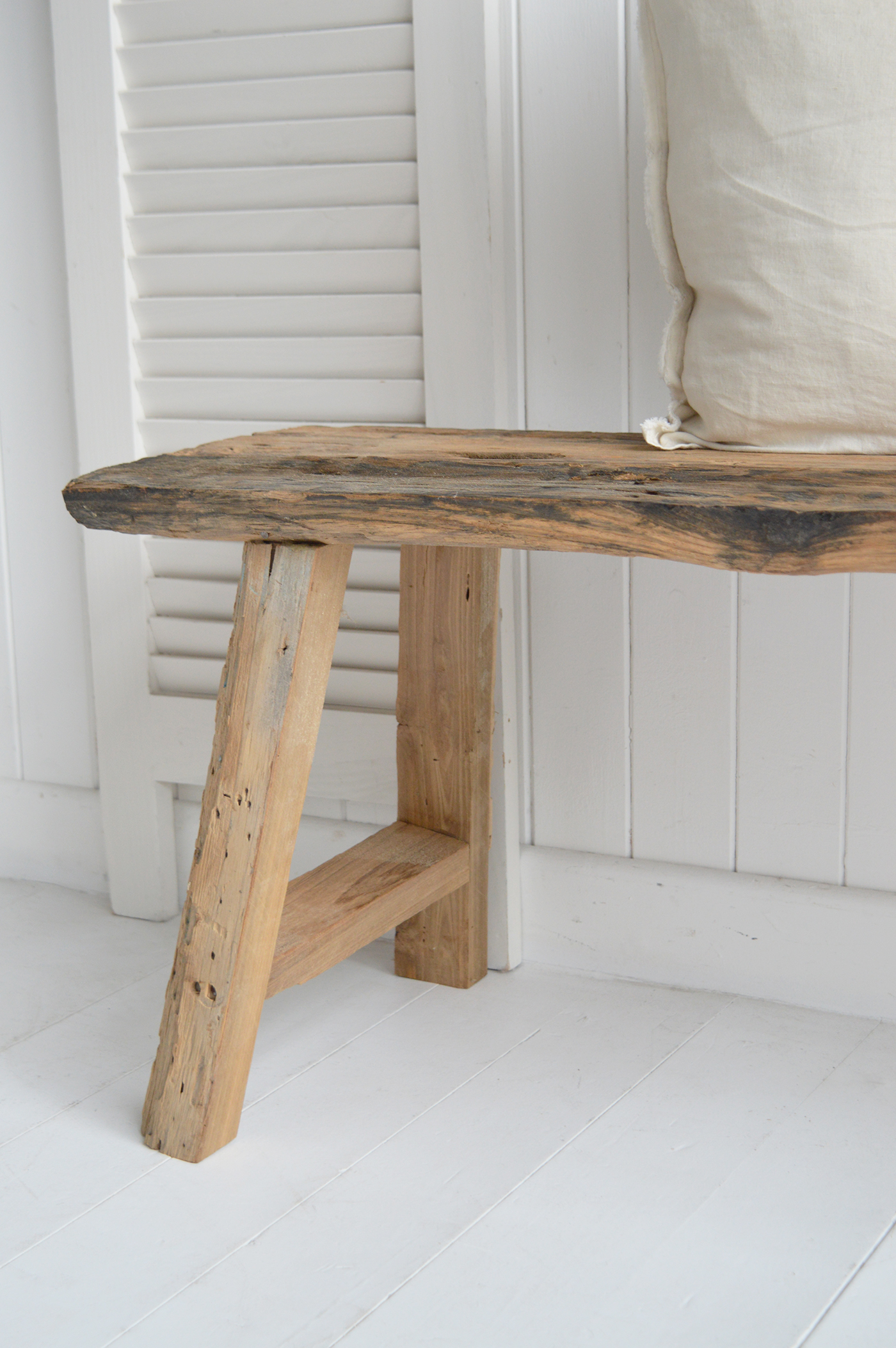 Rustic driftwood furniture for beach house or Hamptons home