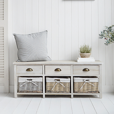 Dorset Storage Bnech - New England Modern Farmhouse and Coastal Furniture and bedroom interiors