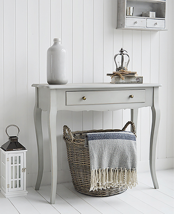 New Hampshire grey console table with drawer