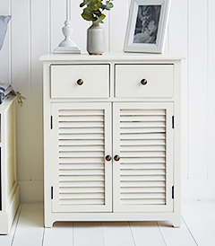 Newbury Cream Cabinet with large shelved cupboard and two drawers
