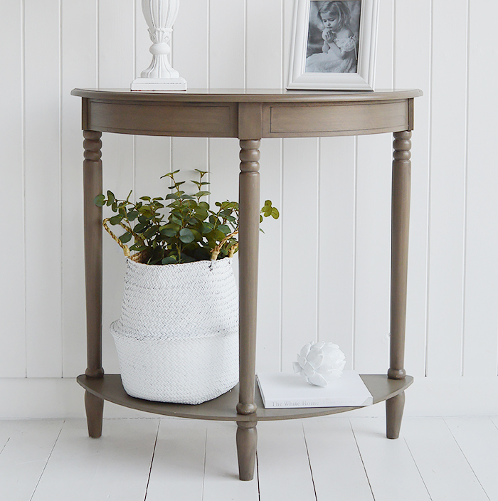 Newport French Grey Console Narrow Hall Table 30cm deep 