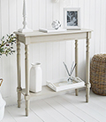 Plymouth Grey Hall Console Table with a shelf