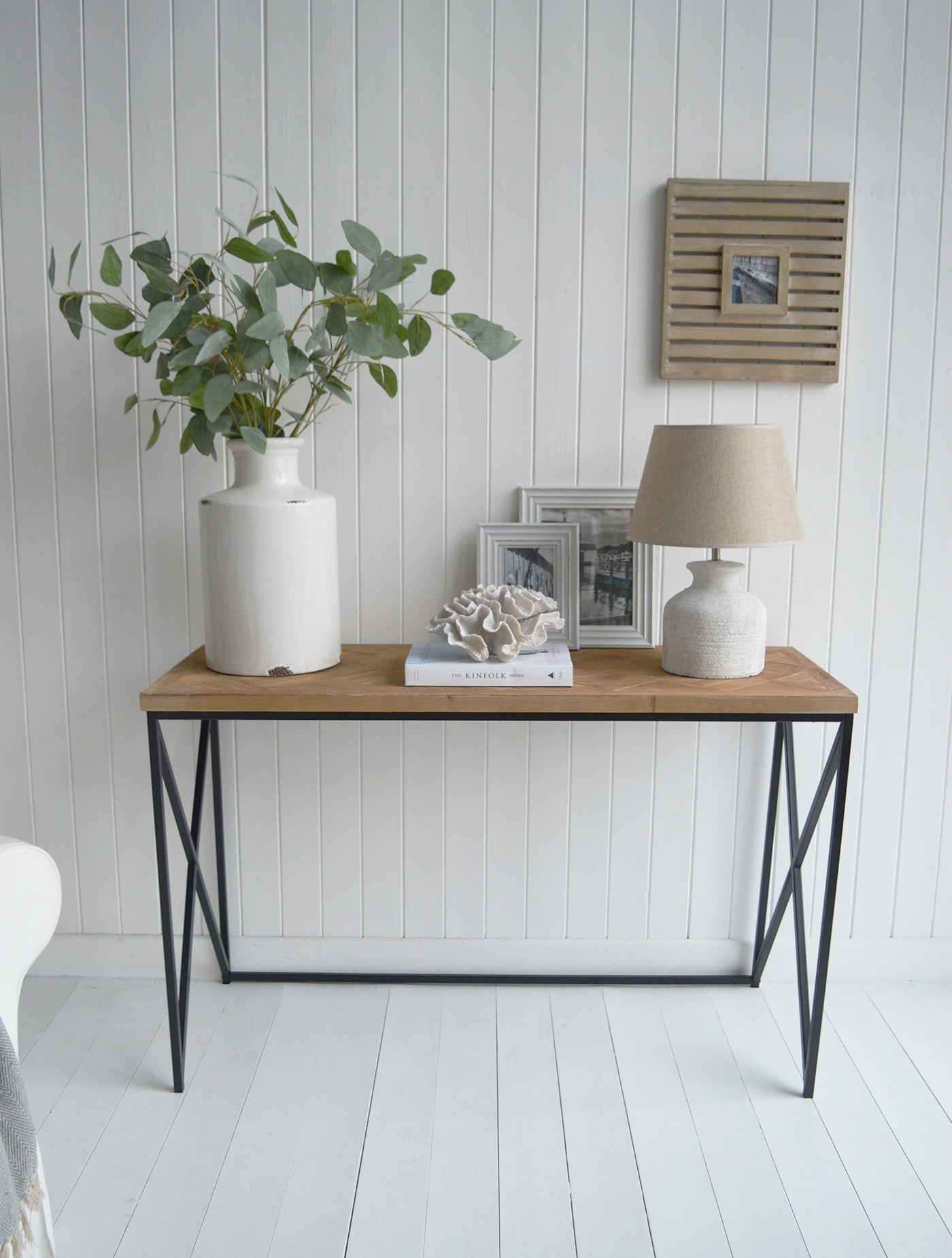 Stockbridge Parquet console Table - New England Modern Country and Farmhouse Furniture and Interiors