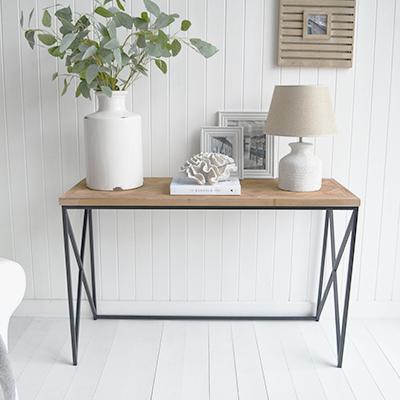 Stockbridge Parquet console Table - New England Modern Country and Farmhouse Furniture and Interiors