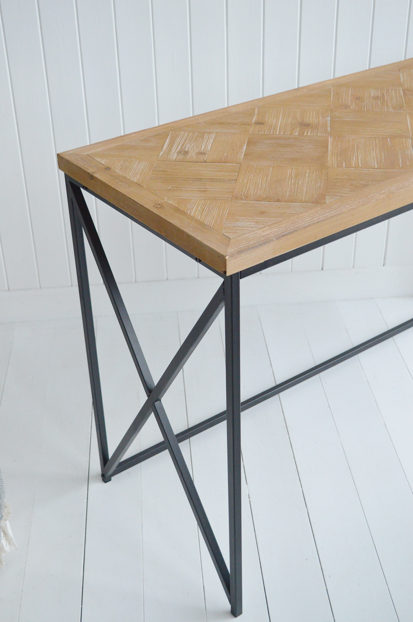 Stockbridge Parquet console Table - New England Modern Country and Farmhouse Furniture and Interiors