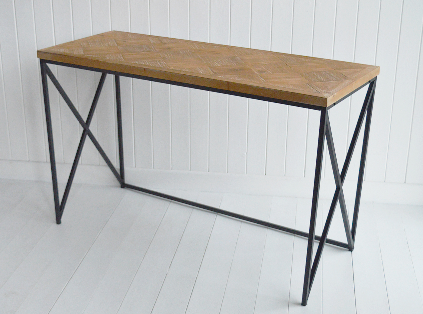 Stockbridge Parquet console Table - New England Modern Country and Farmhouse Furniture and Interiors