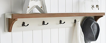 Brunswick shelf with metal hooks