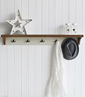 Brunswick Coat rack and shelf with 5 double hooks