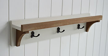 Small Brunswick Hall Coat Rack - The White Lighthouse Hallway  Furniture