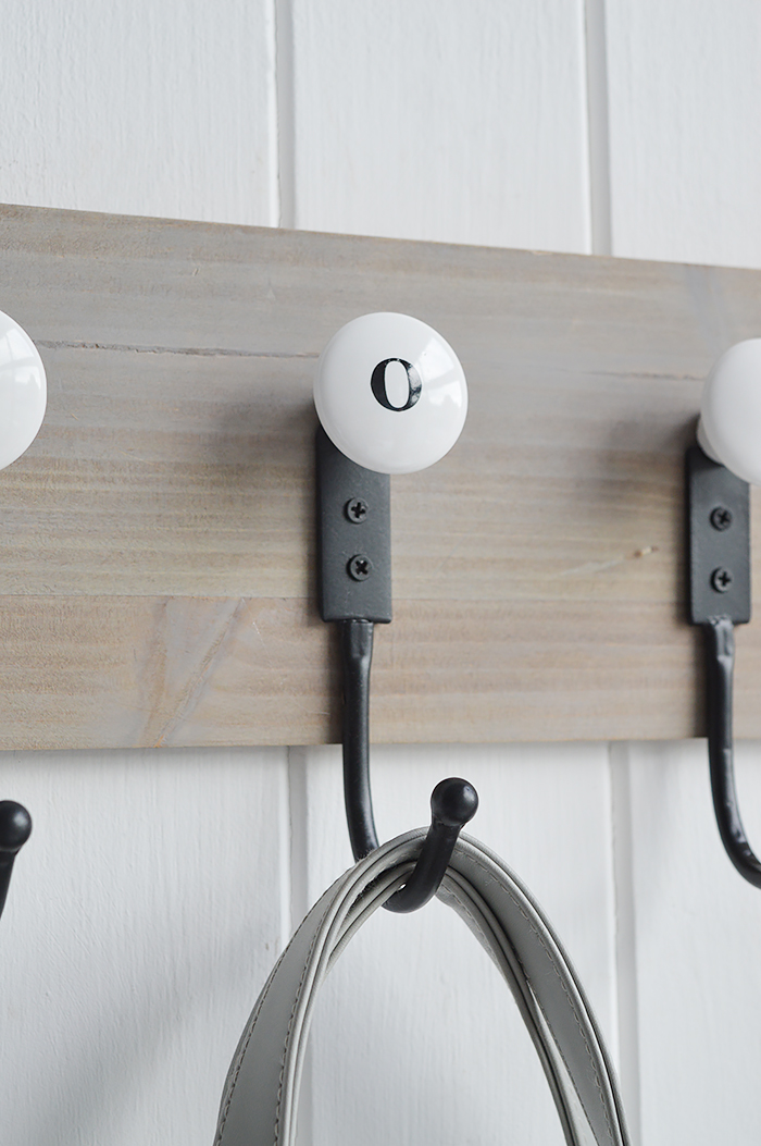 COATS Coat Rack - Simple Stylish Coat Storage for Hallway. The White Lighthouse Furniture for Coastal, New England, Country and Scandinavian Style Home Interiors