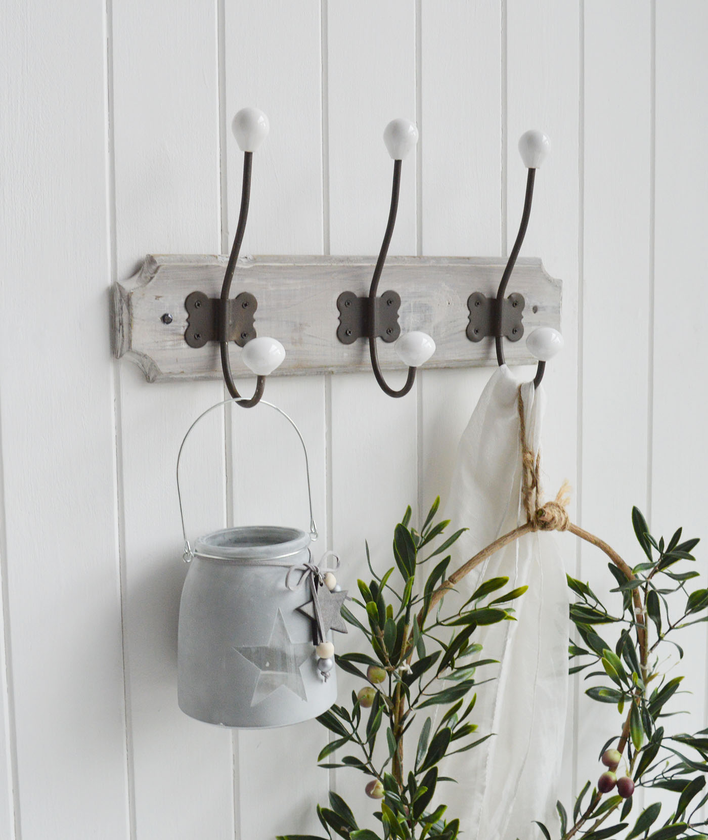 The White Lighthouse Hallway Furniture. New Englang style coat hooks 