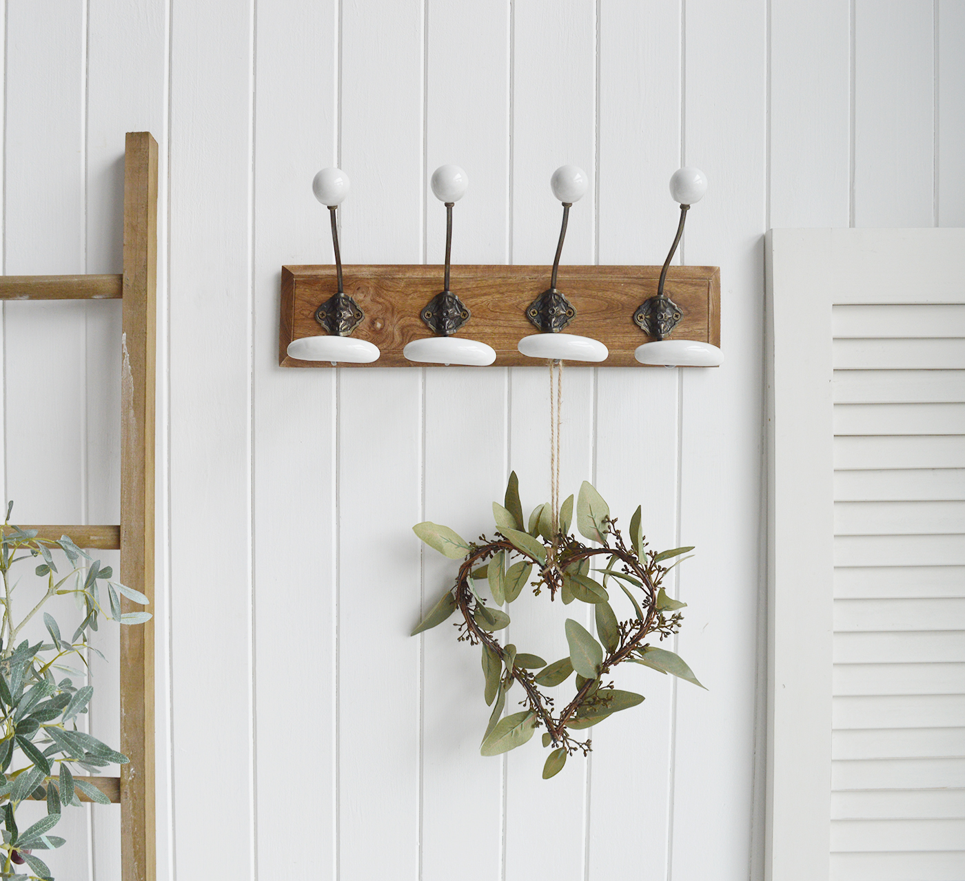 Richmond 4 Hook Double coat rack. New England Country Coastal. Simple hallway furniture