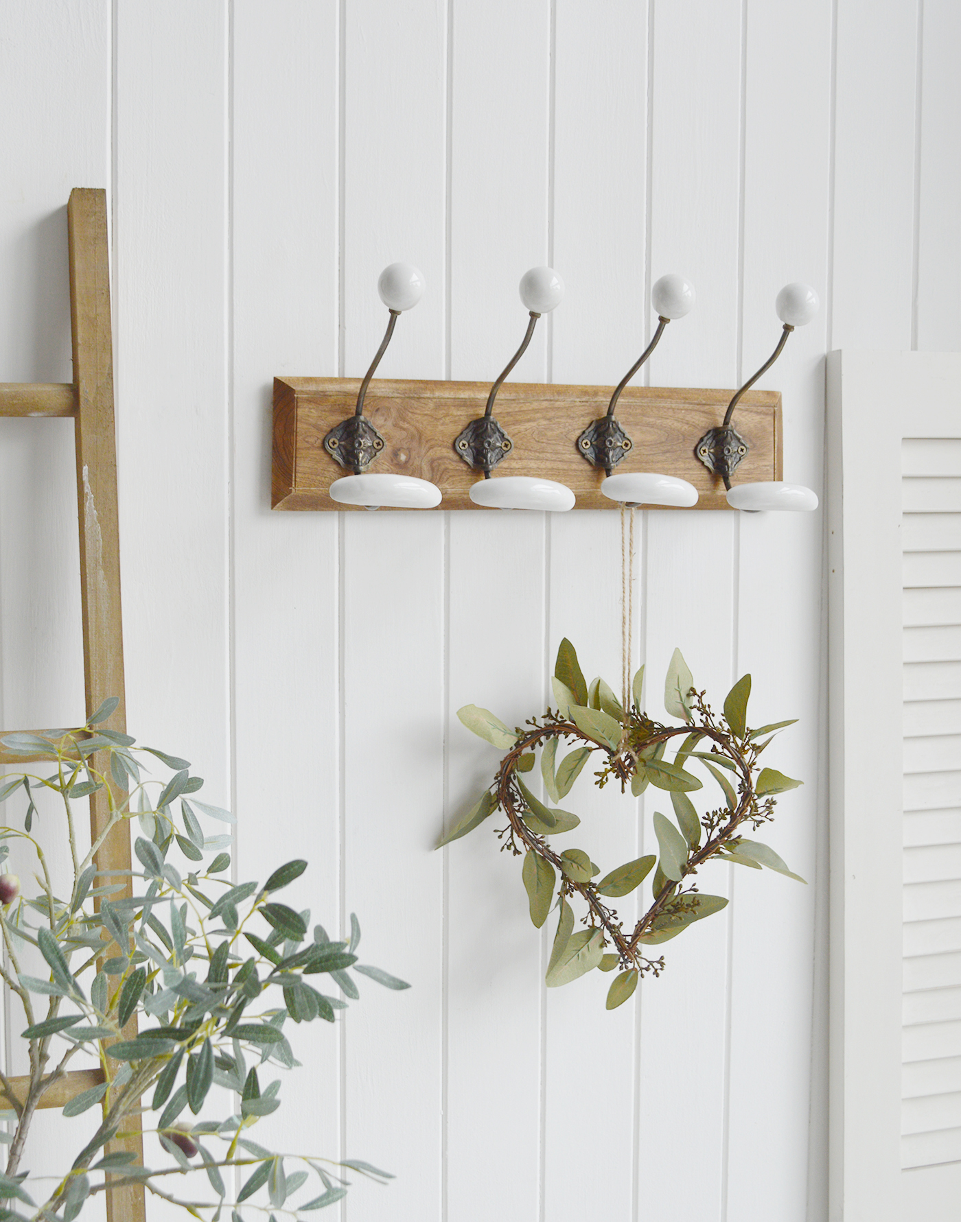 Richmond 4 Hook Double coat rack. New England Country Coastal. Simple hallway furniture