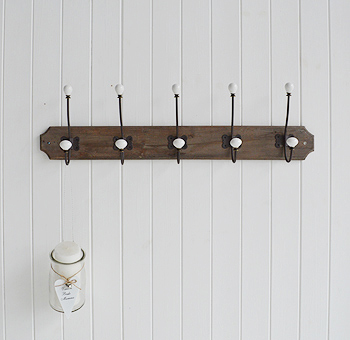 Coat Rack with 5 hooks in wood