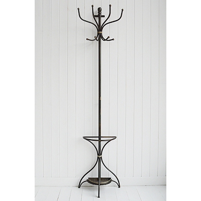 Wall mounted metal coat stand  for  coastal New England look furniture