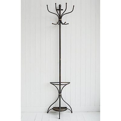 Wall mounted metal coat stand  for  coastal New England look hall furniture