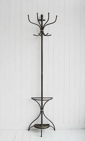 Wall mounted Bentwood metal coat stand 