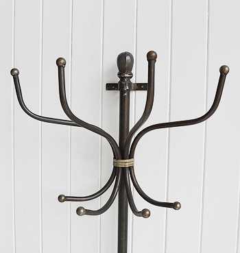 Wall mounted Bentwood metal coat stand  top
