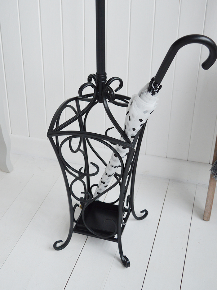 Stamford black coat stand for hallway coat storage hall furniture