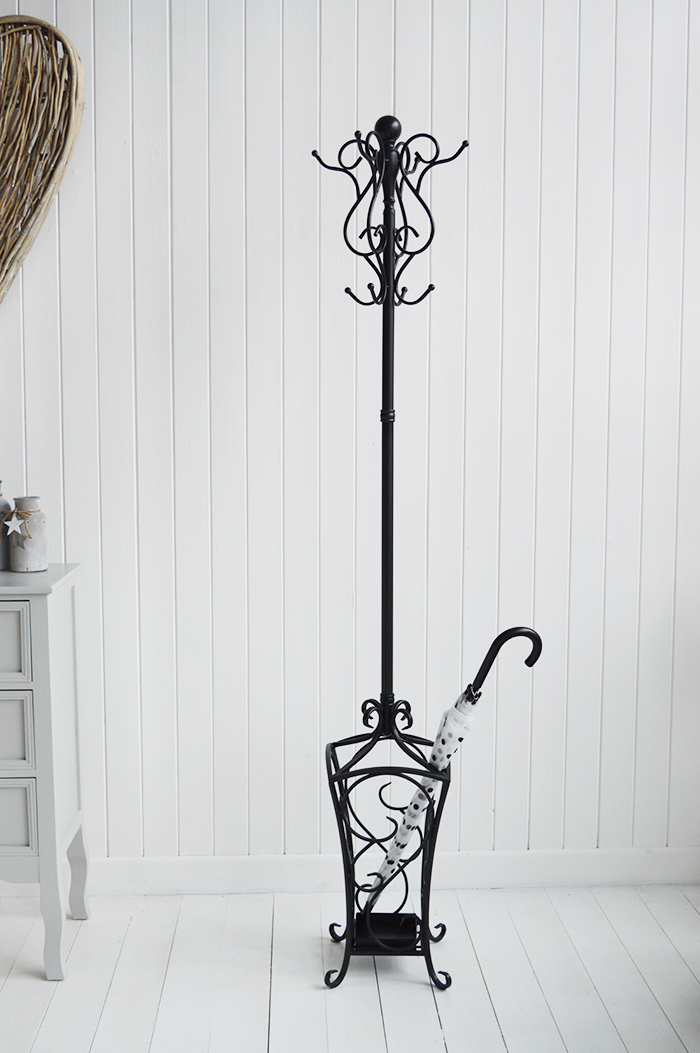 Stamford black coat stand for hallway coat storage hall furniture