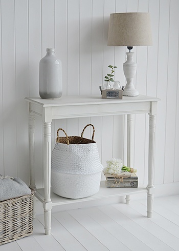 Colonial White Hallway Furniture - White hall console table