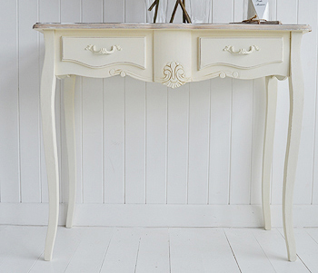 Regency Cream console with drawers for hallway furniture