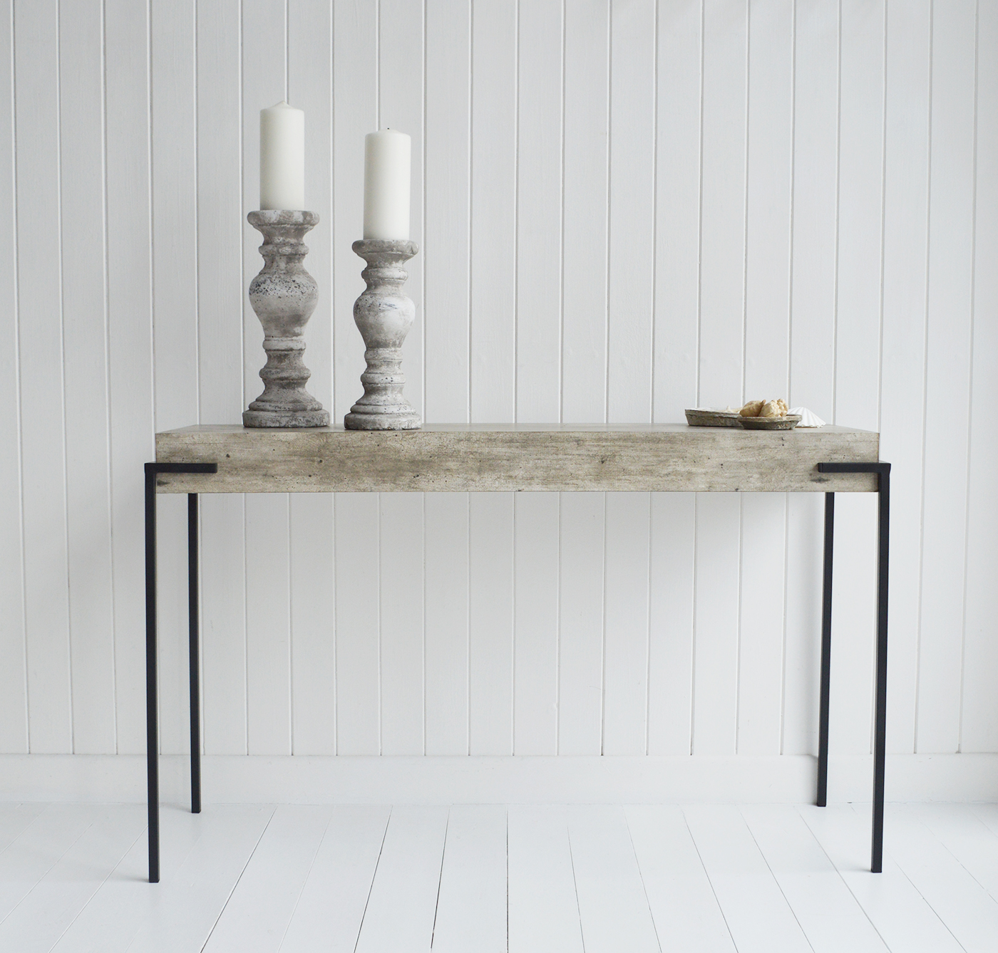Hamilton hallway console table. New England furniture, coastal, country, city for hallway furniture and living room design from The White Lighthouse Hallway
