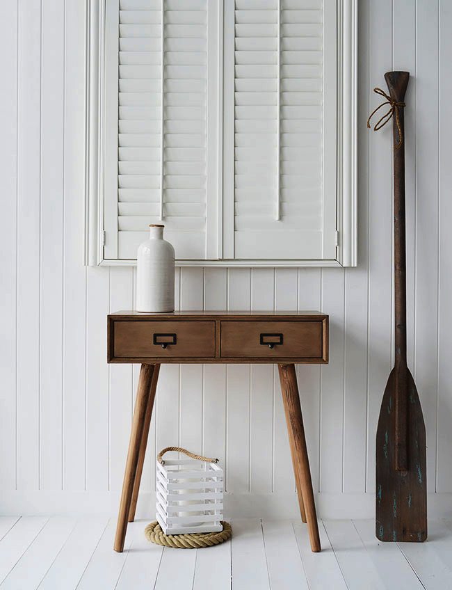 Henley console table for coastal retro scandi chic