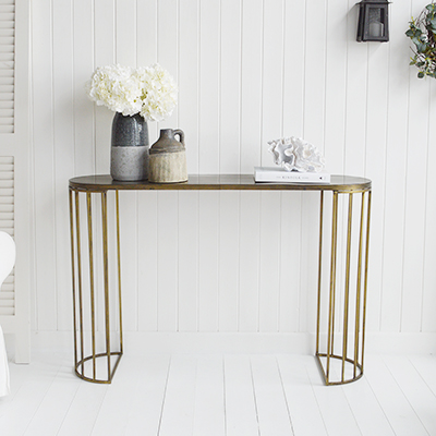 Cambridge hallway console table. New England furniture, coastal, country, city for hallway furniture and living room design from The White Lighthouse Hallway