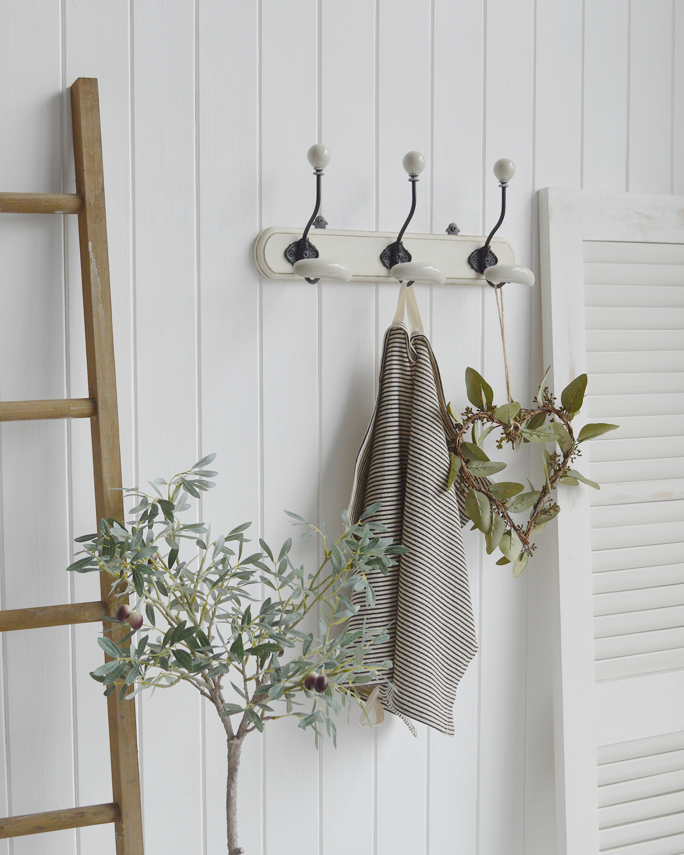 Hampden 3 Hook Double coat rack. Three double hooks for coats. Simple