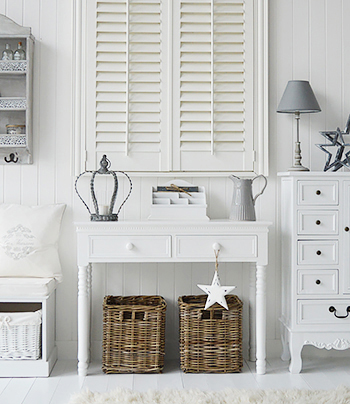 Baskets under New England Console Table