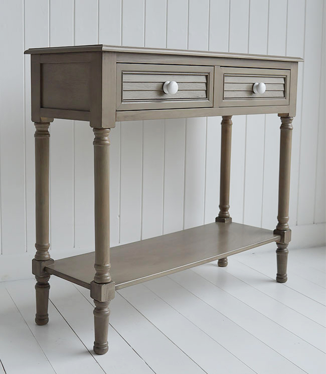 Newport French Grey Console Table for living room and hall furniture in beach houses