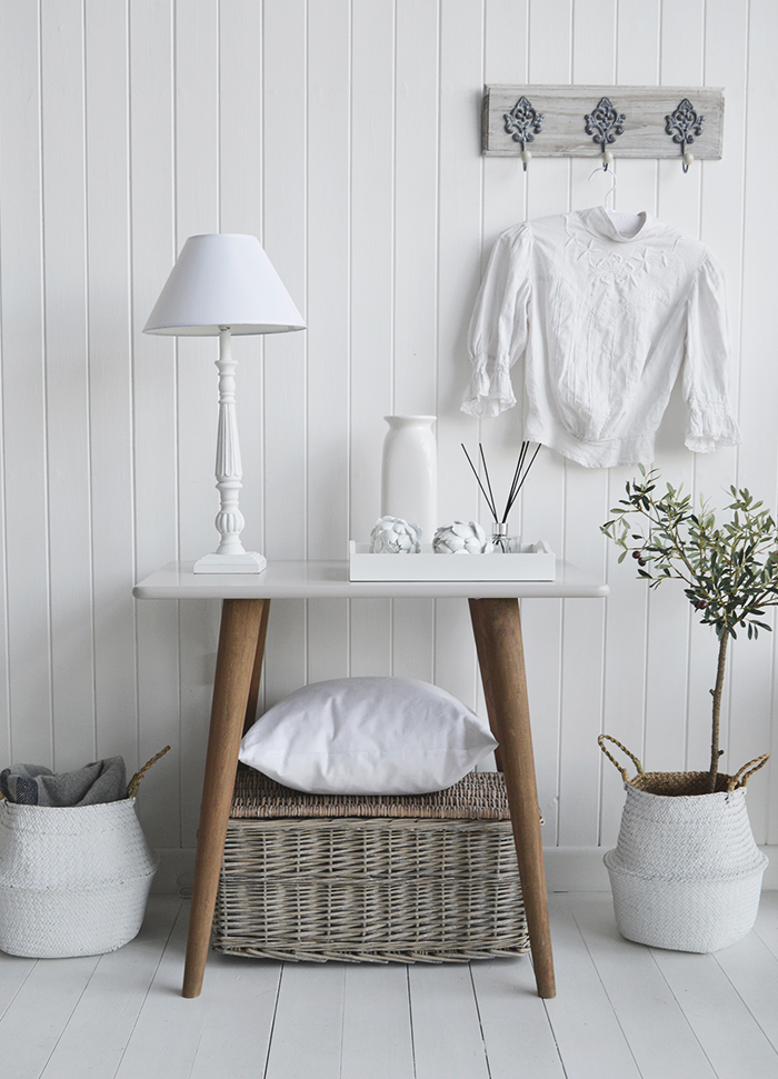 Rhode Island Grey console hallway table for New England, beach and coastal furniture and interiors