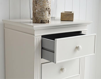 Rockport Ivory tall chest of drawers. Ideal as bedroom furniture
