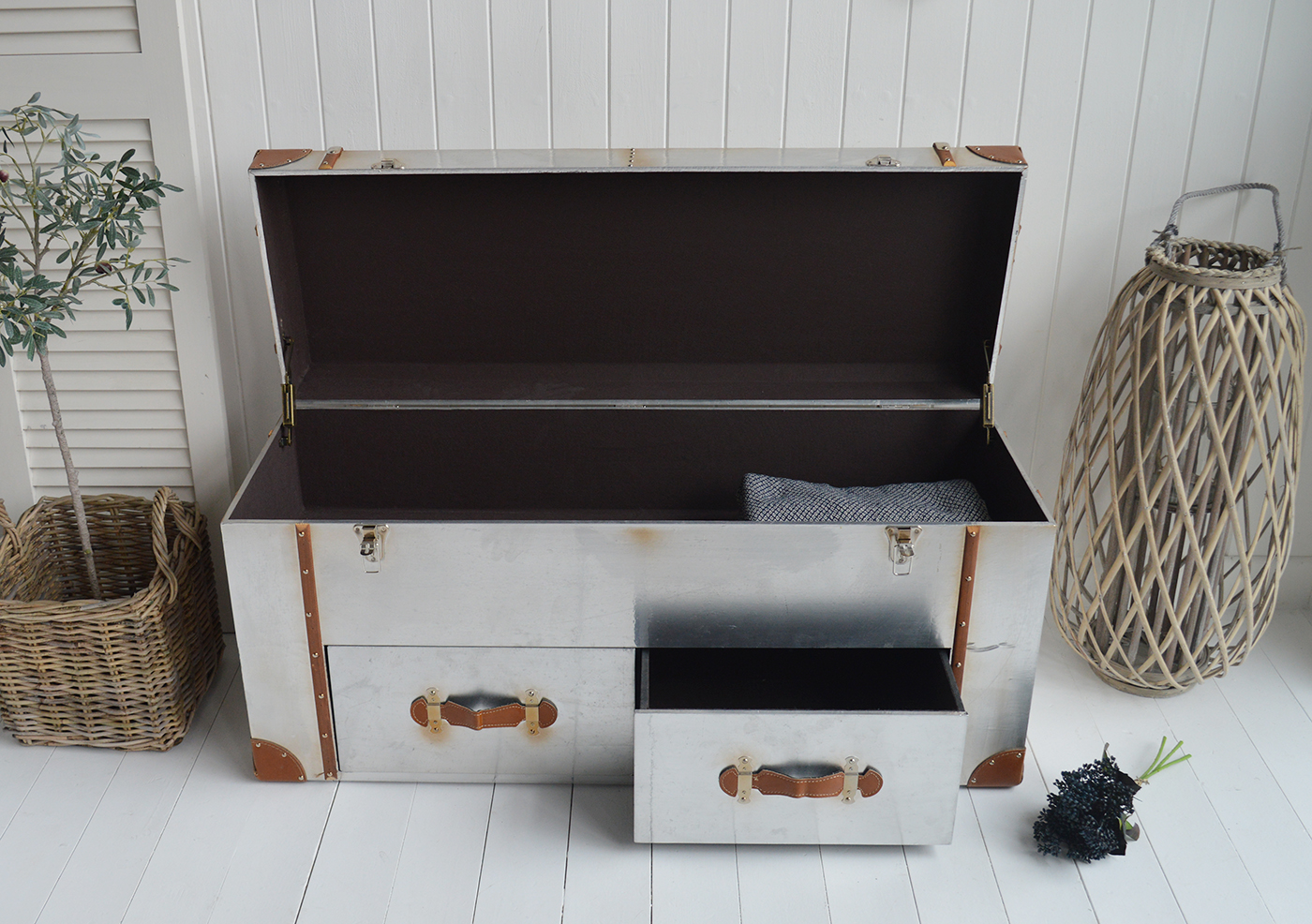 New England Furniture Style Furniture - Hall storage bench , tv stand or window seat with drawers for hall furniture. Perfect for coastal, country and modern farmhouse homes and interiors