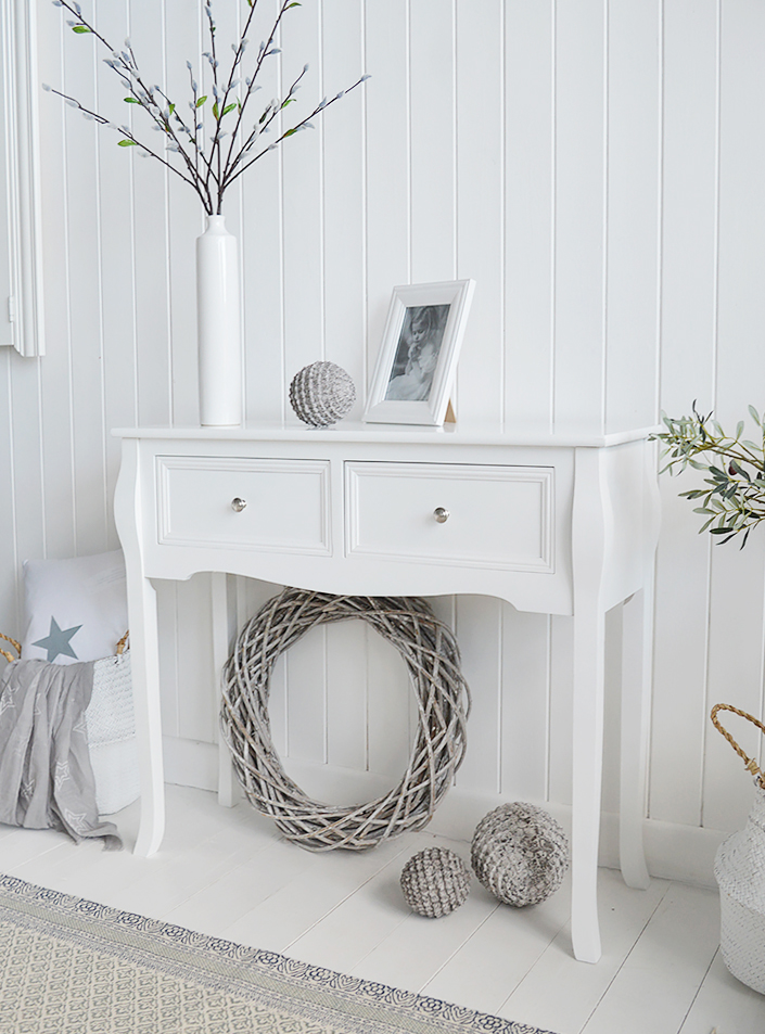 Narrow White Console Table