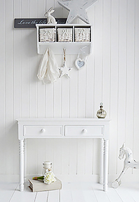 New England white dresser table  with white round ceramic handles