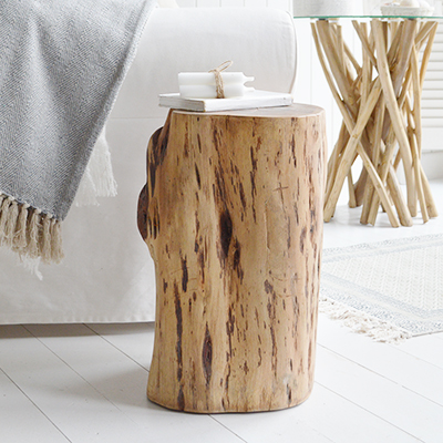 The Barker wooden side, lamp, or bedside table for coastal furniture from The White Lighthouse. new England and Hamptons interiors and furniture for beautiful homes in coastal and country home interiors