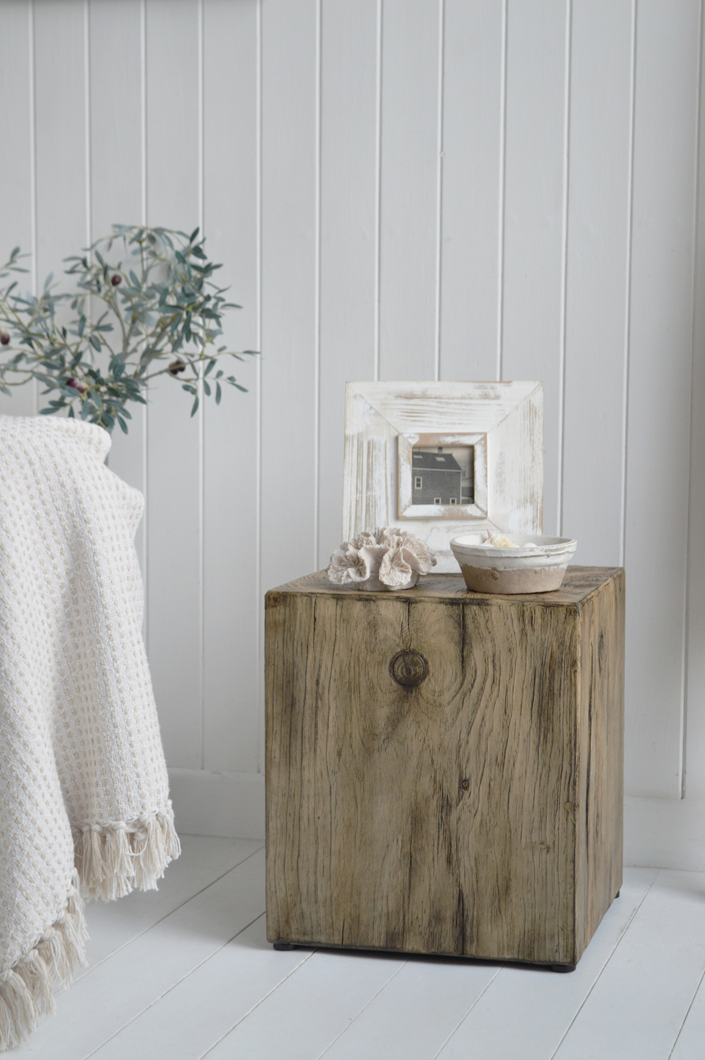 Designed for modern coastal interiors, the Boothbay Table combines strength, texture, and style.
