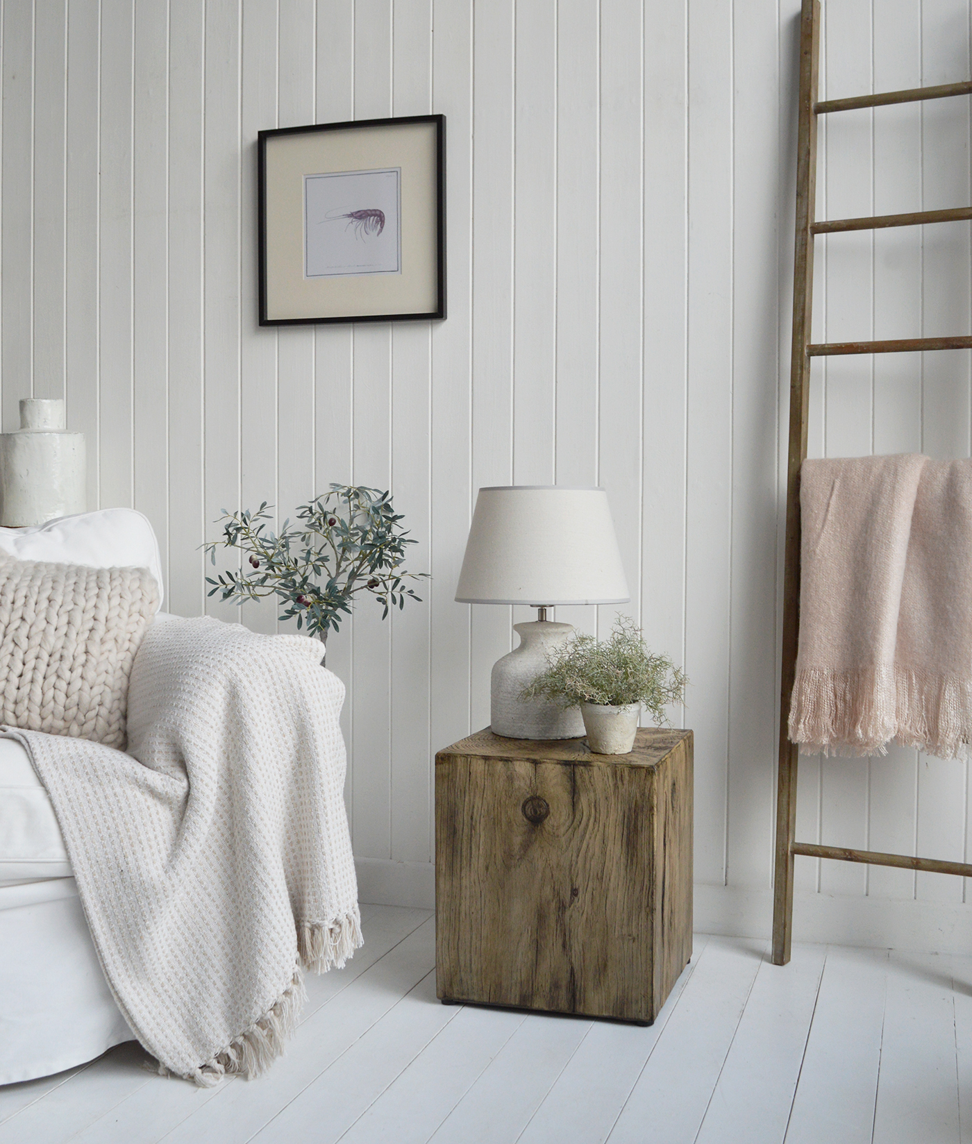The rich, detailed surface enhances the layered look of coastal interiors