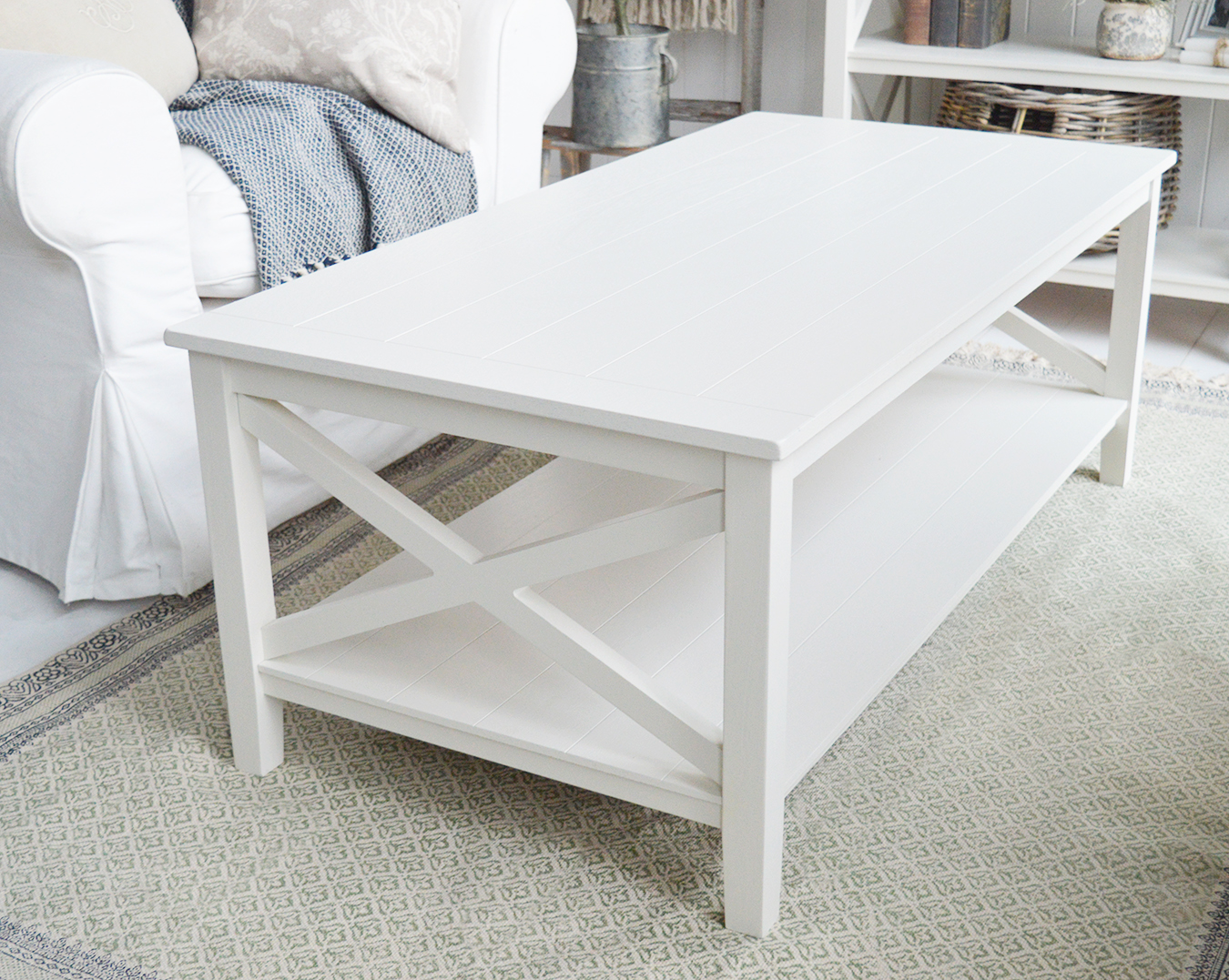 Cambridge ivory coffee table. New England furniture, coastal, modern country and farmhouse, for living room furniture and design