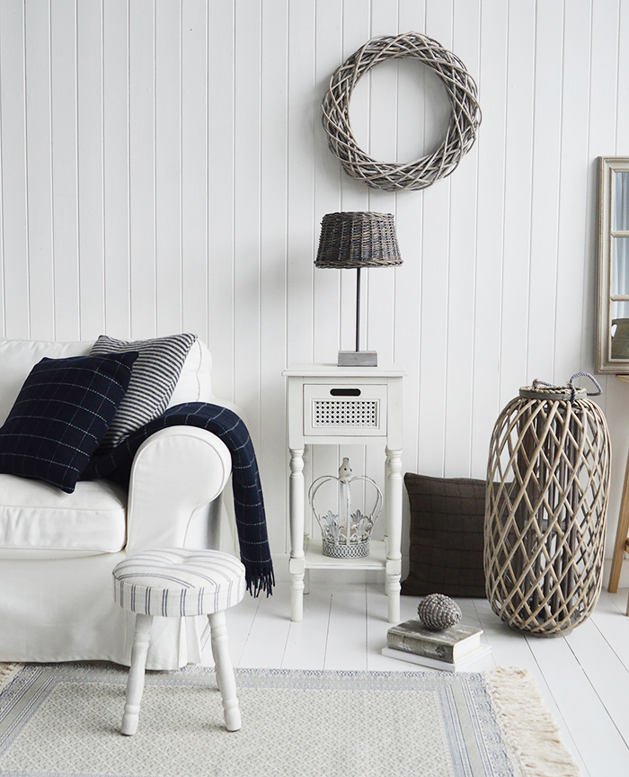 New england white living room furniture. Colonial white lamp or bedside tables